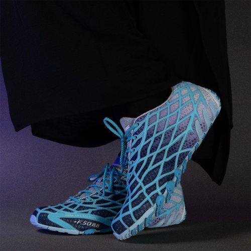 代购Bad Bunny x Adidas F50阿迪达斯联名款冰蓝色蛛网笼罩跑步鞋