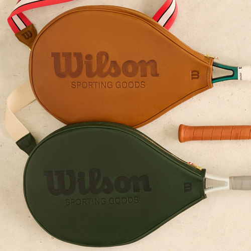 代购Wilson Retro Leather威尔胜复古皮革球拍套球拍包单拍背包