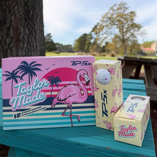 代购Taylormade TP5X泰勒梅火烈鸟系列像素印花高尔夫球专业5层球