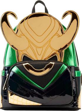 代购Loungefly女士迷你双肩包顶部双拉链开合前袋带拉链侧边口袋