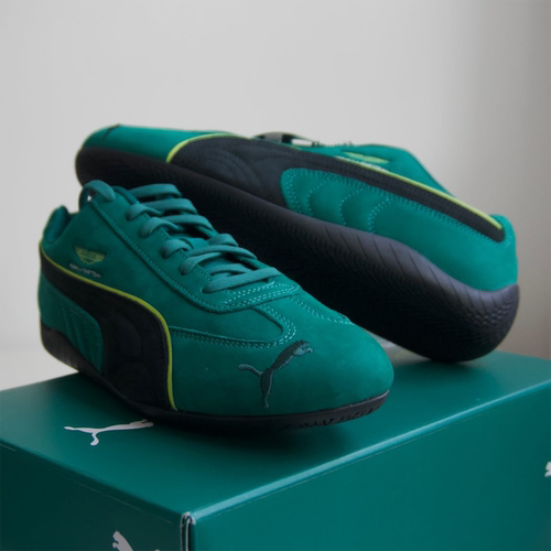 代购PUMA x ASTON MARTIN F1彪马阿斯顿马丁联名款复古森绿赛车鞋