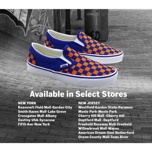 代购VANS Slip-On经典款滑板鞋耐磨低帮系带日常休闲街头蓝橙色