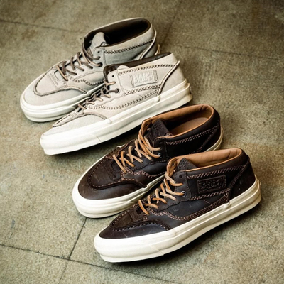 代购Vans OTW Half Cab 33范斯复古棕皮面拼接男女休闲板鞋26新款