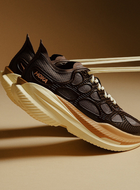 代购HOKA Mach X Caged联名款未来感半透明网面拼接男女运动跑鞋