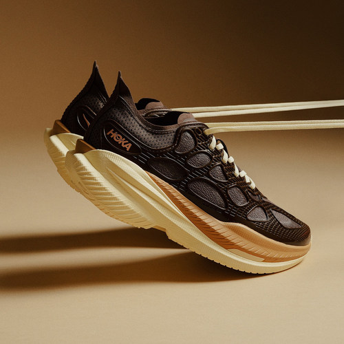 代购HOKA Mach X Caged联名款未来感半透明网面拼接男女运动跑鞋