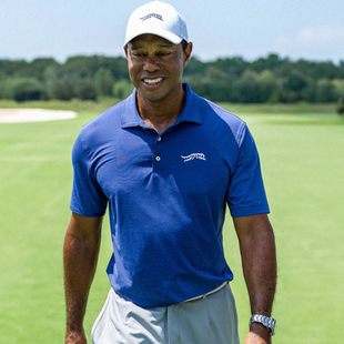 Sun Repeat老虎伍兹款 Day Fairway 海军蓝条纹高尔夫T恤 Red 代购