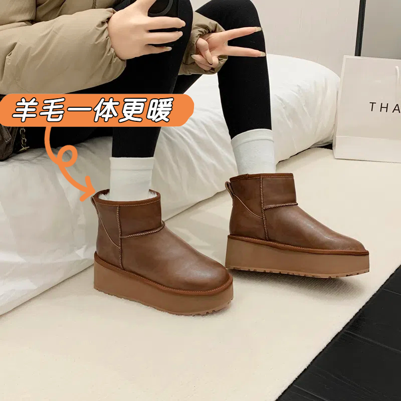 猫本喵小个子增高防水雪地靴