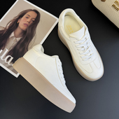 小个子增高7cm休闲板鞋 313233内增高透气德训鞋 女真皮小白鞋 小码