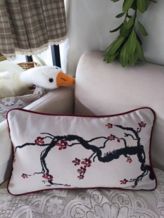 C2客厅沙发车饰长方形腰枕套汽车护腰抱枕套不含芯（浅色&奶咖）