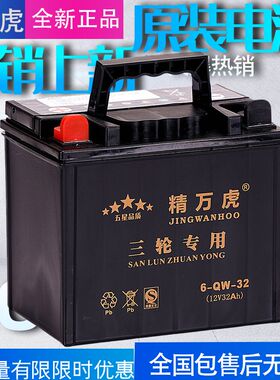 精万虎YB32B三轮车蓄电池切地坪12V32安抽水微耕机启动摩托车电瓶