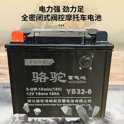 骆驼12V32A36AH三轮摩托车电池免维护蓄电瓶宗申福田隆鑫燃油通用