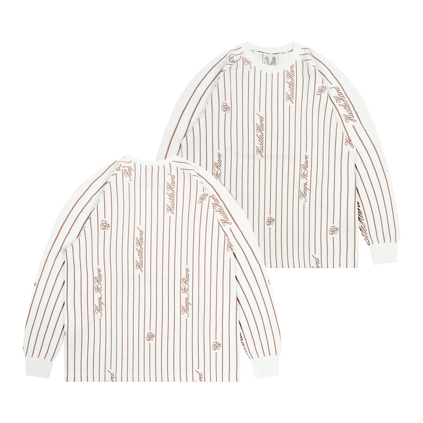 GRAF原创品牌【TheRemix】面料混音系列字母满印竖条墨西哥风长袖