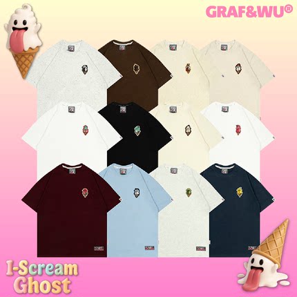 GRAF原创品牌【夏日特辑】IceCream多口味冰激凌可爱鬼刺绣棉短袖