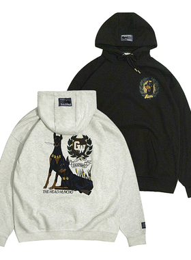 GRAF原创品牌【猎犬之首】Huncho首领嗜血杜宾黑灰厚套头加绒卫衣