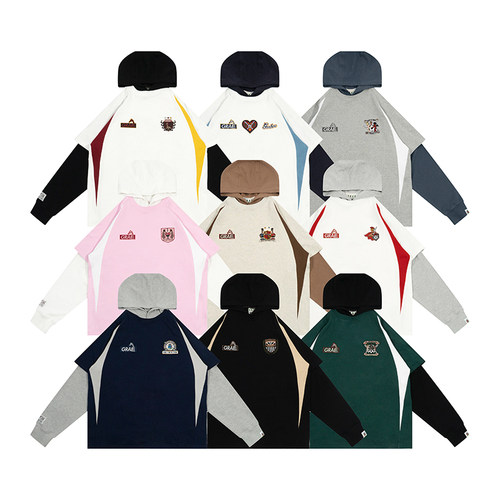 GRAF&WU足球球衣假两件长袖花卉