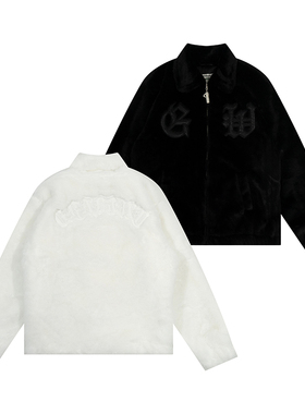 GRAF原创品牌【Mob蛇纹】贴布低调GW人造皮草夹棉美式夹克外套