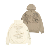 GRAF原创品牌 字母重磅抓绒帽衫 做旧水彩 AK47天使猎犬杜宾美式