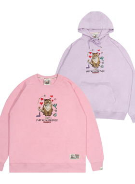 GRAF原创品牌【24Vol.2】和小猫玩PlayWithPu$$y逗猫美式刺绣帽衫