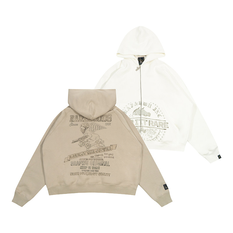 做旧抓绒GRAF&WU拉链开衫