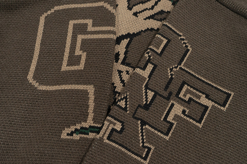 GRAF 오리지널 브랜드 [TOWERING TREE] SAVAGE GROWTH AMERICAN LETTERS 울 블렌드 니트 지퍼 후디