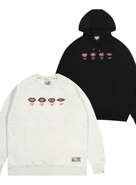 GRAF原创品牌【24Vol.1】嘴唇说出GRAF对口型刺绣街美式帽衫卫衣