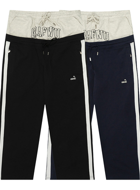 GRAF原创品牌【Saggin】双裤腰刺绣鹿头弧形logo纯美式街头厚长裤