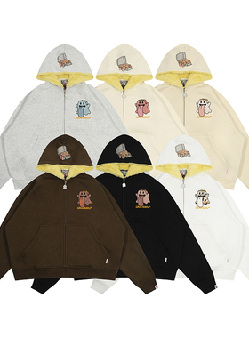 GRAF原创品牌【元旦限定】鸡蛋黄鹌鹑蛋可爱鬼仿貂绒复合外套帽衫