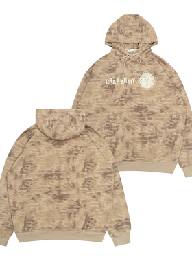 GRAF原创品牌【TheSample】基础采样系列破坏褪色美式军迷彩帽衫