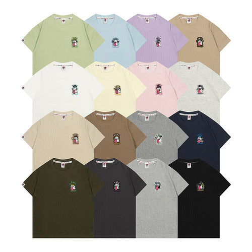 女款短款辣妹人格刺绣短袖