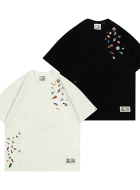GRAF原创品牌【Y2K贴纸】花里胡哨图案可爱鬼长颈鹿迷你贴短袖T恤