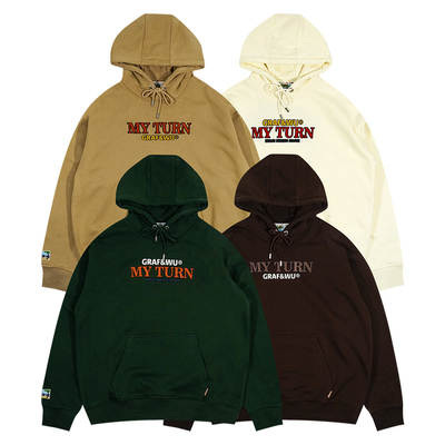 GRAF&WU毛巾刺绣加绒帽衫