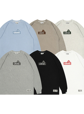 GRAF原创品牌【Basic】长颈鹿经典BOGO刺绣绣章美式秋街头长袖T恤