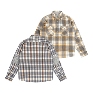 GRAF原创品牌【肘部贴布】长颈鹿小刺绣街头法兰绒宽松美式衬衣