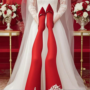 森娜加长新娘袜本命年天鹅绒丝袜120D春秋打底袜女高个子哑光厚袜