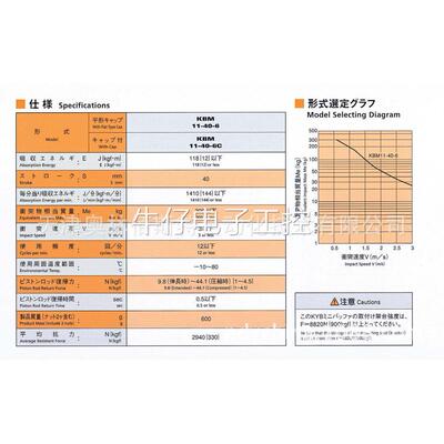 日本 KYB 凯迩必 缓冲器 阻尼器 KBM11-40-6C