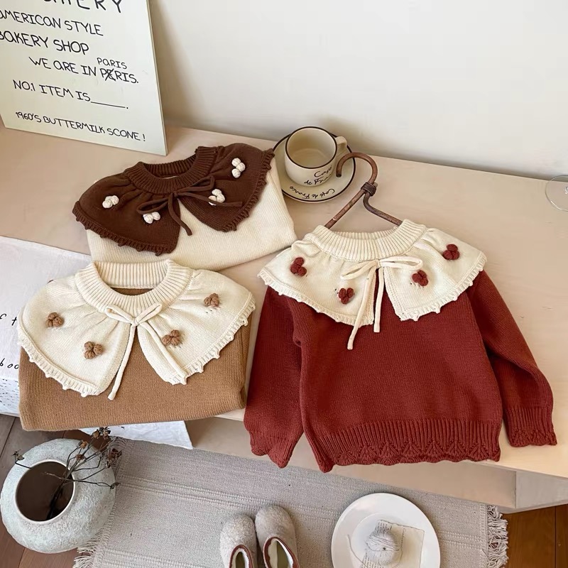 女童毛衣套头衫毛线小童上衣外穿