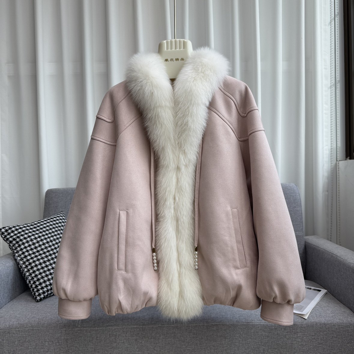 2025秋冬狐狸毛皮草女海宁真毛气质显瘦年轻麂皮绒中长款外套大衣,女装/女士精品,皮草,淘宝优惠券,粉丝福利购,淘宝优惠卷