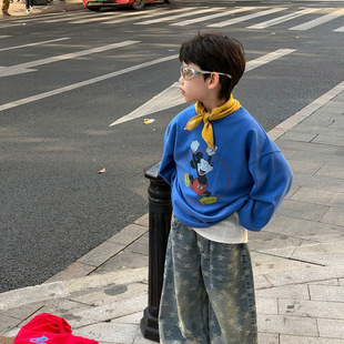 番薯弟弟2026春季儿童韩版卡通卫衣洋气休闲长袖上衣男童套头卫衣