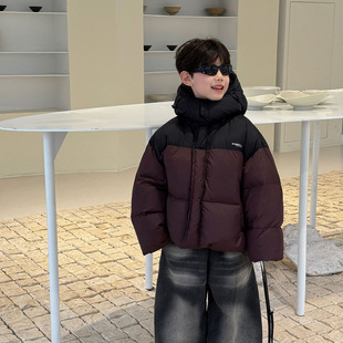 番薯弟弟 2025冬儿童保暖加厚羽绒服男童防寒新国标90白鸭绒外套