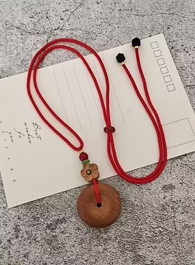 项链男女通用桃木手工打磨