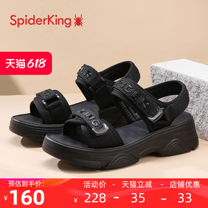 蜘蛛王凉鞋女夏季外穿2024新款时尚女鞋户外休闲魔术贴增高沙滩鞋