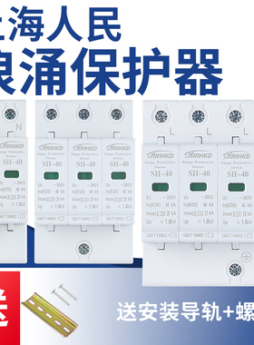 上海人民防雷浪涌保护器4P电源家用避雷器2P电涌雷击雷雨开关光伏