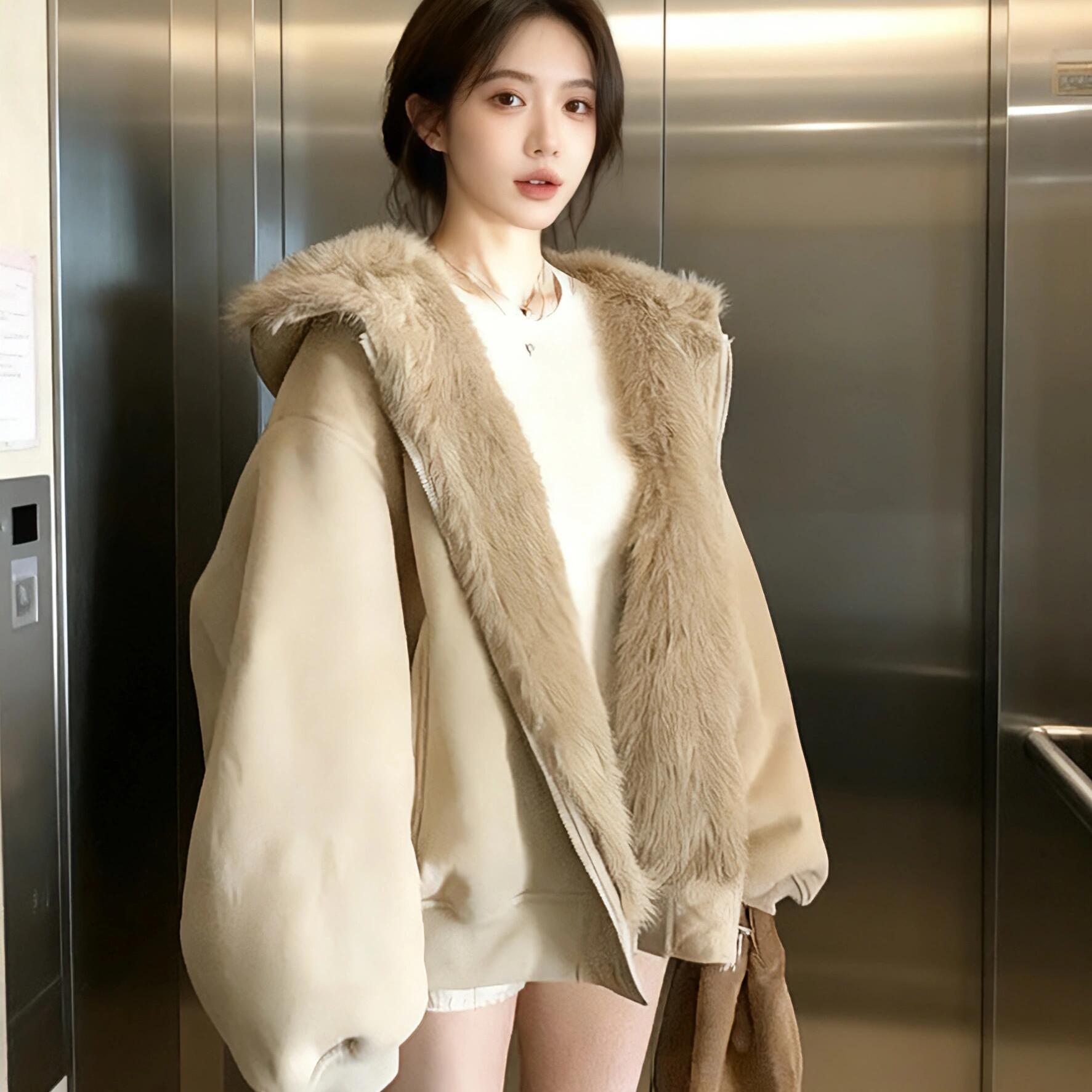 两面穿外套女2025新款座山雕棉服