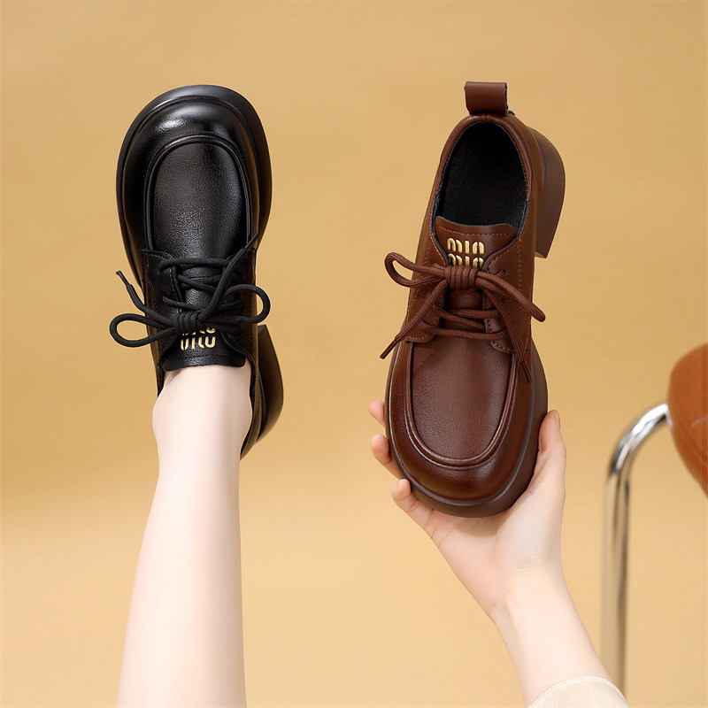 平底系带乐福鞋2026春秋新款女圆头中跟软底轻便显脚小百搭小皮鞋,女鞋,乐福鞋（豆豆鞋）,淘宝优惠券,粉丝福利购,淘宝优惠卷