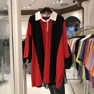 正品SHOW ROOM 秋款新品休闲百搭拼接衬衣领七分袖外套半开衫女