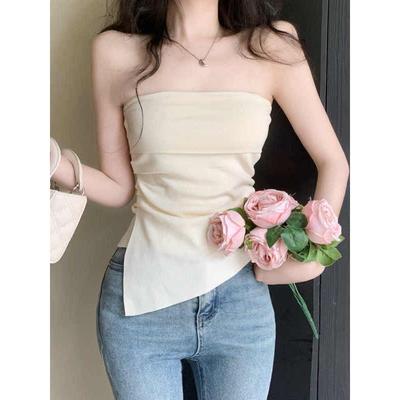 一字肩抹胸吊带小背心女夏外穿绝美高级感裹胸泰式不规则辣妹上衣