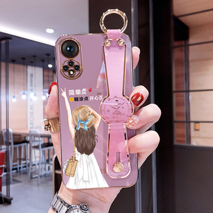 适用于华为nova9手机壳新款 硅胶防摔软壳高级感外壳 nova9pro简单点开心点nova9se斜挎腕带保护套卡通女款