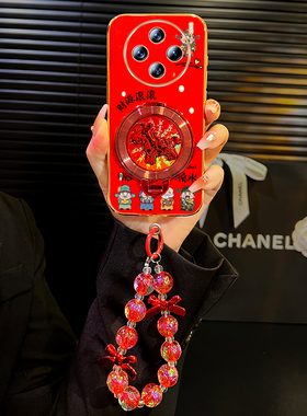 财源滚滚适用vivox100手机壳红色x90马上有钱转转支架x80防摔x60/x70pro爆款x50新年x30高级好看