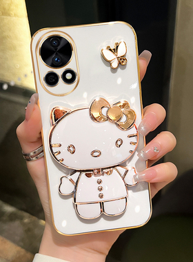 适用于华为nova12pro手机壳新款nova12ultra猫咪补妆镜支架nova11女款nova10硅胶nova9防摔nova7/8可爱7se