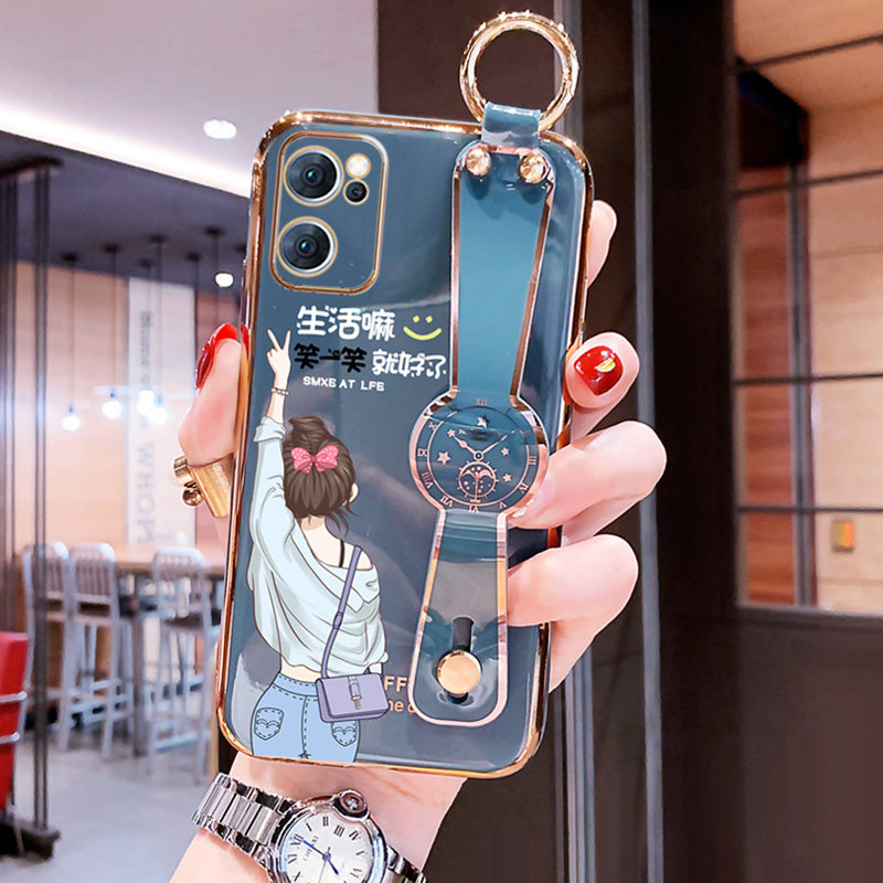 适用opporeno7手机壳新款reno7pro生活嘛腕带保护套Reno7se卡通个性原创硅胶防摔镜头全包软壳创意女款外壳属于什么档次？